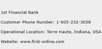 1st Financial Bank Phone Number Customer Service