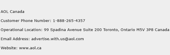 AOL Canada Phone Number Customer Service