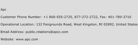 APC Phone Number Customer Service