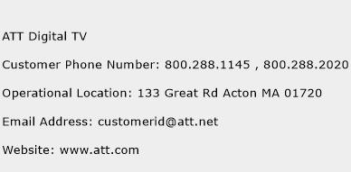 ATT Digital TV Phone Number Customer Service