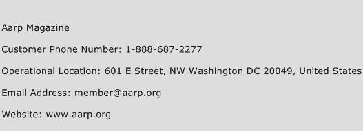 Aarp Magazine Phone Number Customer Service