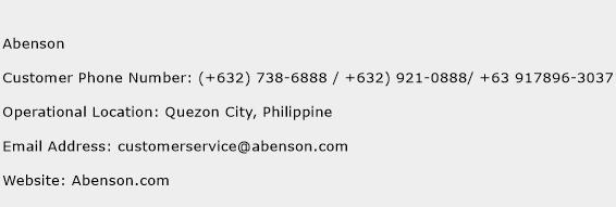 Abenson Phone Number Customer Service