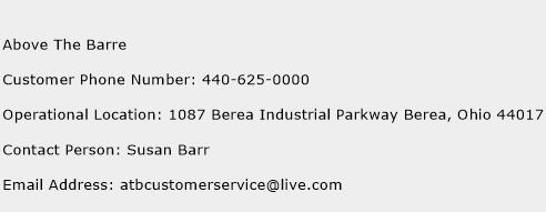 Above The Barre Phone Number Customer Service