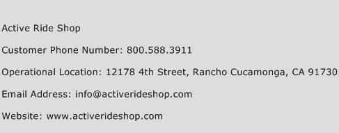 Active Ride Shop Phone Number Customer Service