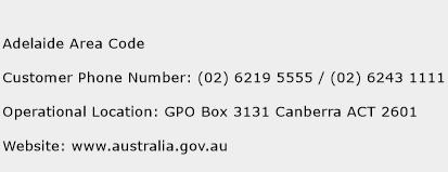 Adelaide Area Code Phone Number Customer Service
