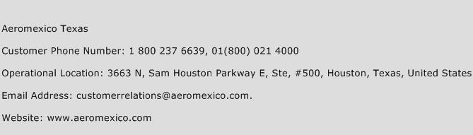 Aeromexico Texas Phone Number Customer Service