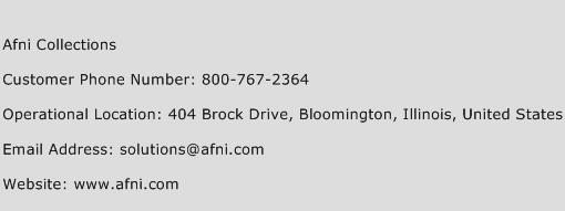 Afni Collections Phone Number Customer Service