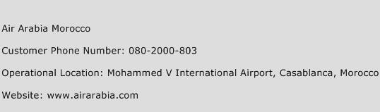 Air Arabia Morocco Phone Number Customer Service