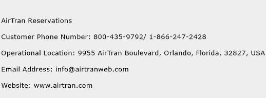 AirTran Reservations Phone Number Customer Service