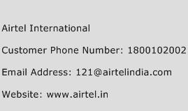 Airtel International Phone Number Customer Service