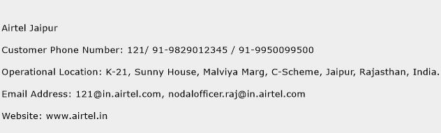 Airtel Jaipur Phone Number Customer Service