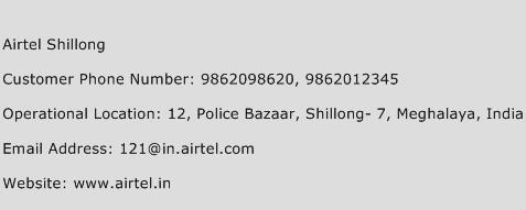 Airtel Shillong Phone Number Customer Service