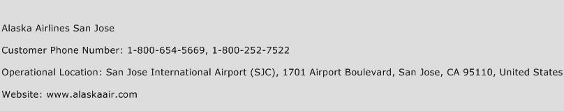 Alaska Airlines San Jose Phone Number Customer Service