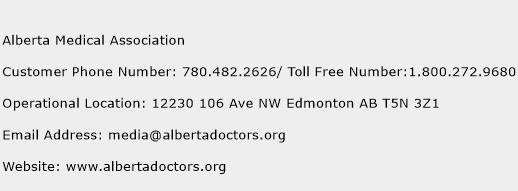 Alberta Medical Association Phone Number Customer Service