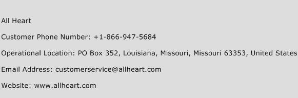All Heart Phone Number Customer Service