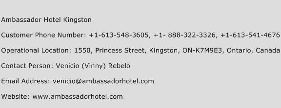 Ambassador Hotel Kingston Phone Number Customer Service