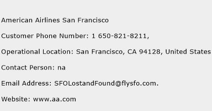 American Airlines San Francisco Phone Number Customer Service