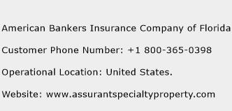 American Bankers Insurance Company of Florida Phone Number Customer Service