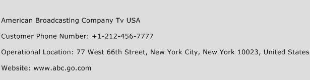 American Broadcasting Company Tv USA Phone Number Customer Service