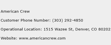 American Crew Phone Number Customer Service