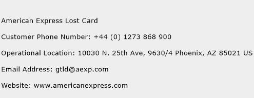 American Express Lost Card Phone Number Customer Service