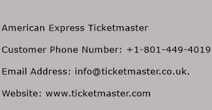 American Express Ticketmaster Phone Number Customer Service