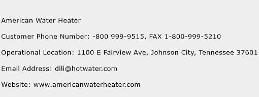 American Water Heater Phone Number Customer Service