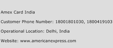 Amex Card India Phone Number Customer Service