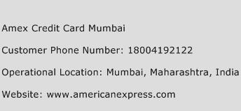 Amex Credit Card Mumbai Phone Number Customer Service