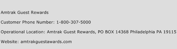Amtrak Guest Rewards Phone Number Customer Service