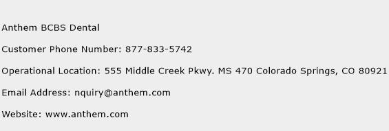 Anthem BCBS Dental Phone Number Customer Service