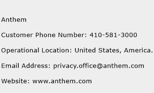 Anthem Phone Number Customer Service