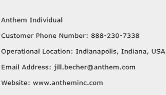 Anthem Individual Phone Number Customer Service