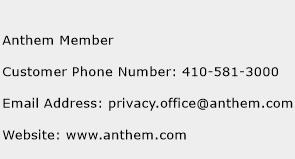 Anthem Member Phone Number Customer Service