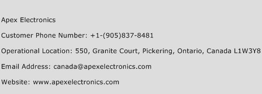 Apex Electronics Phone Number Customer Service