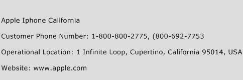 Apple Iphone California Phone Number Customer Service
