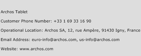 Archos Tablet Phone Number Customer Service