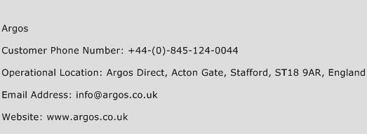 Argos Phone Number Customer Service