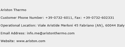 Ariston Thermo Phone Number Customer Service