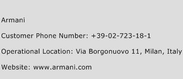 Armani Phone Number Customer Service