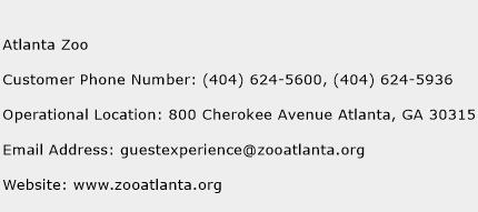 Atlanta Zoo Phone Number Customer Service