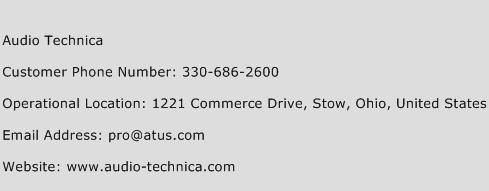 Audio Technica Phone Number Customer Service