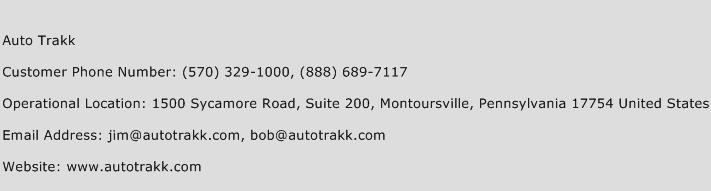 Auto Trakk Phone Number Customer Service
