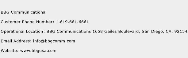 BBG Communications Phone Number Customer Service