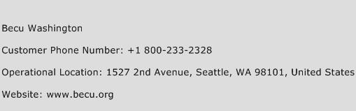 BECU Washington Phone Number Customer Service