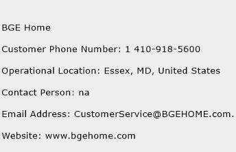 BGE Home Phone Number Customer Service