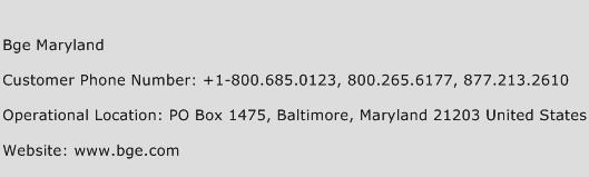 BGE Maryland Phone Number Customer Service