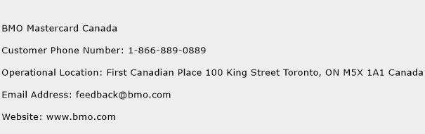 BMO Mastercard Canada Phone Number Customer Service