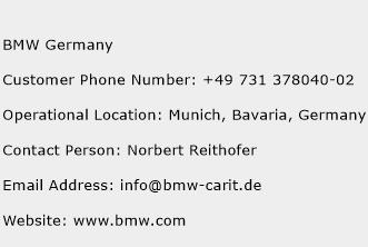 BMW Germany Phone Number Customer Service