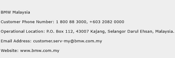 BMW Malaysia Phone Number Customer Service